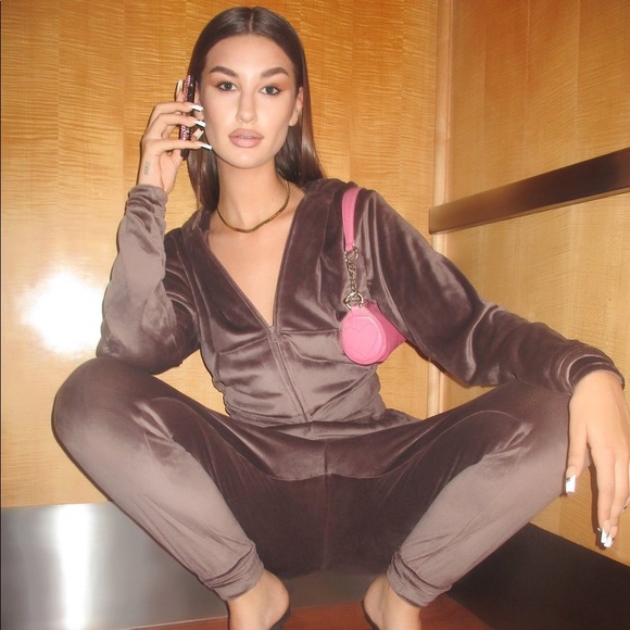 Set SKIMS Amethyst Brown Velour Track Jacket Jogger 2XL - Picture 5 of 13